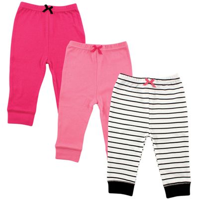 Luvable Friends Unisex Baby Cotton Pants, Girl Black Stripe, 6-9 Months