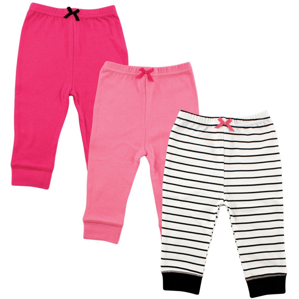 Luvable Friends Unisex Baby Cotton Pants, Girl Black Stripe, 6-9 Months