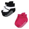 Hudson Baby Unisex Baby Non-Skid No-Show Socks, Pink Black, 2-4 Toddler view 3