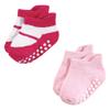 Hudson Baby Unisex Baby Non-Skid No-Show Socks, Pink Black, 2-4 Toddler view 4