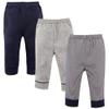 Luvable Friends Unisex Baby Cotton Pants, Stripe Navy Gray, 9-12 Months view 1