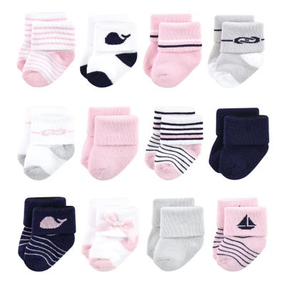 Luvable Friends Unisex Baby Newborn and Baby Terry Socks, Sailboat, 6-12 Months