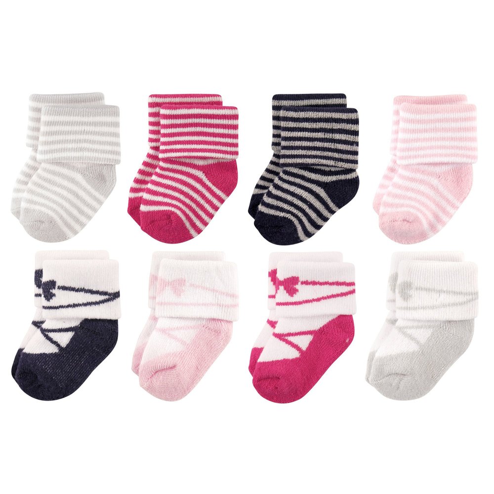 Luvable Friends baby boys Newborn and Terry Socks, Stripe Ballet, 0-6 Months US