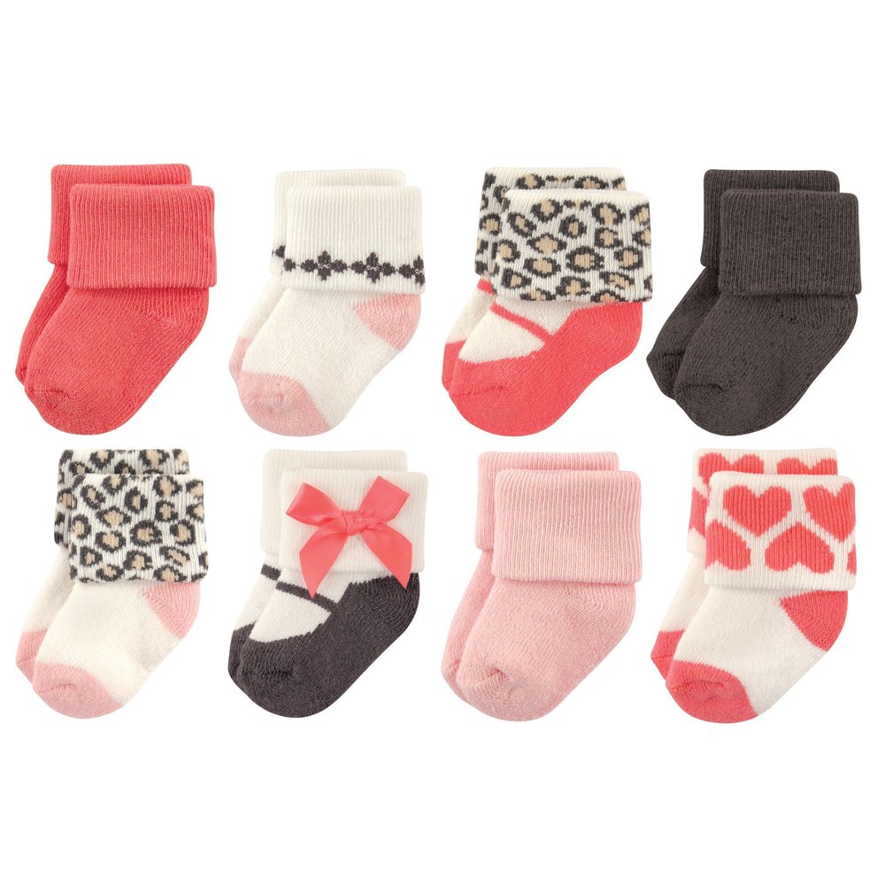 Luvable Friends baby boys Newborn and Terry Socks, Leopard, 0-6 Months US