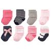 Luvable Friends baby boys Newborn and Terry Socks, Pink Scroll, 0-6 Months US view 1