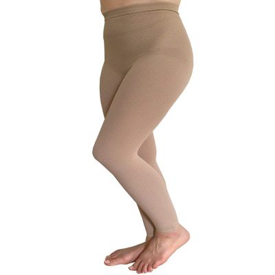 Bioflect Compression Leggings with Bioactive Raised Massaging Knit - for Support and Comfort - Sand M/L