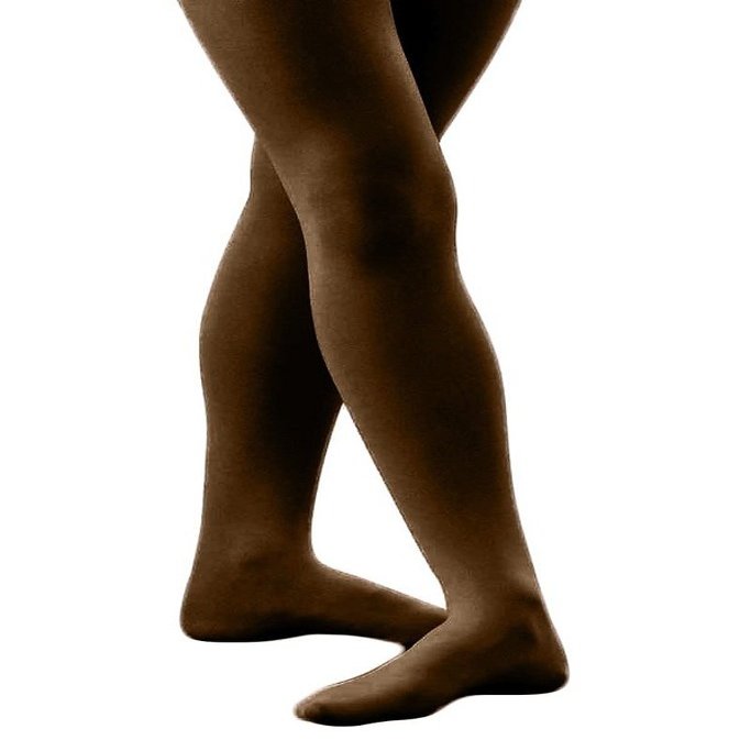 Banner Bonnie Girls' Opaque Microfiber Ultra Soft Hold & Stretch Dance Uniform Footed Tights Brown 8-10