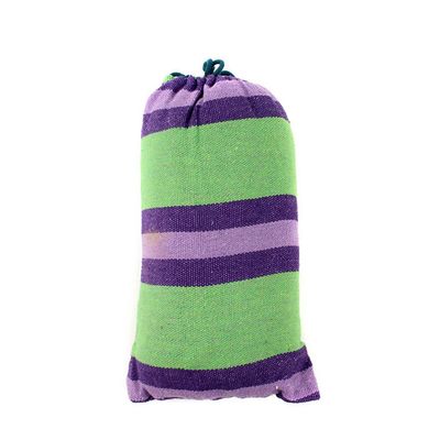 Olyer Outdoor Leisure Double 2 Person Thickening Hammock Camping Canvas Hammock (Green Stripe, 200150cm)