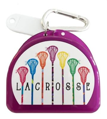 Zumoe Lacrosse (Purple) Case for Mouth Guards, Retainers - 7 Standing Sticks