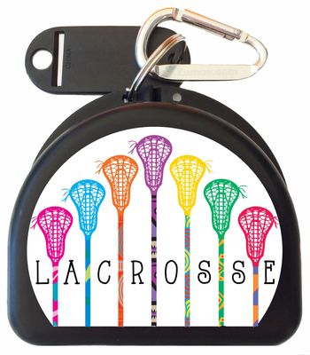 Zumoe Lacrosse 7 Standing Sticks Retainer and Mouthguard Case with Carabiner, Durable Dental Case for Sports, Teeth Aligner Retainer Holder for Travel and Protection, Ideal for Secure Storage - Black