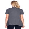 12 Ami Basic Solid Short Sleeve Open Front Cardigan Charcoal Small view 3
