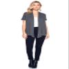 12 Ami Basic Solid Short Sleeve Open Front Cardigan Charcoal Large view 4