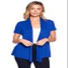 12 Ami Basic Solid Short Sleeve Open Front Cardigan Royal Blue Small view 1