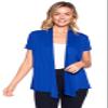 12 Ami Basic Solid Short Sleeve Open Front Cardigan Royal Blue Small view 2