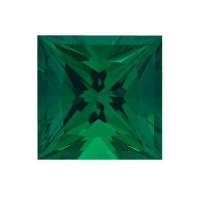 0.03-0.05 Cts of 2 mm AAA Square Princess Lab Created Emerald (1 pc) Loose Gemstone