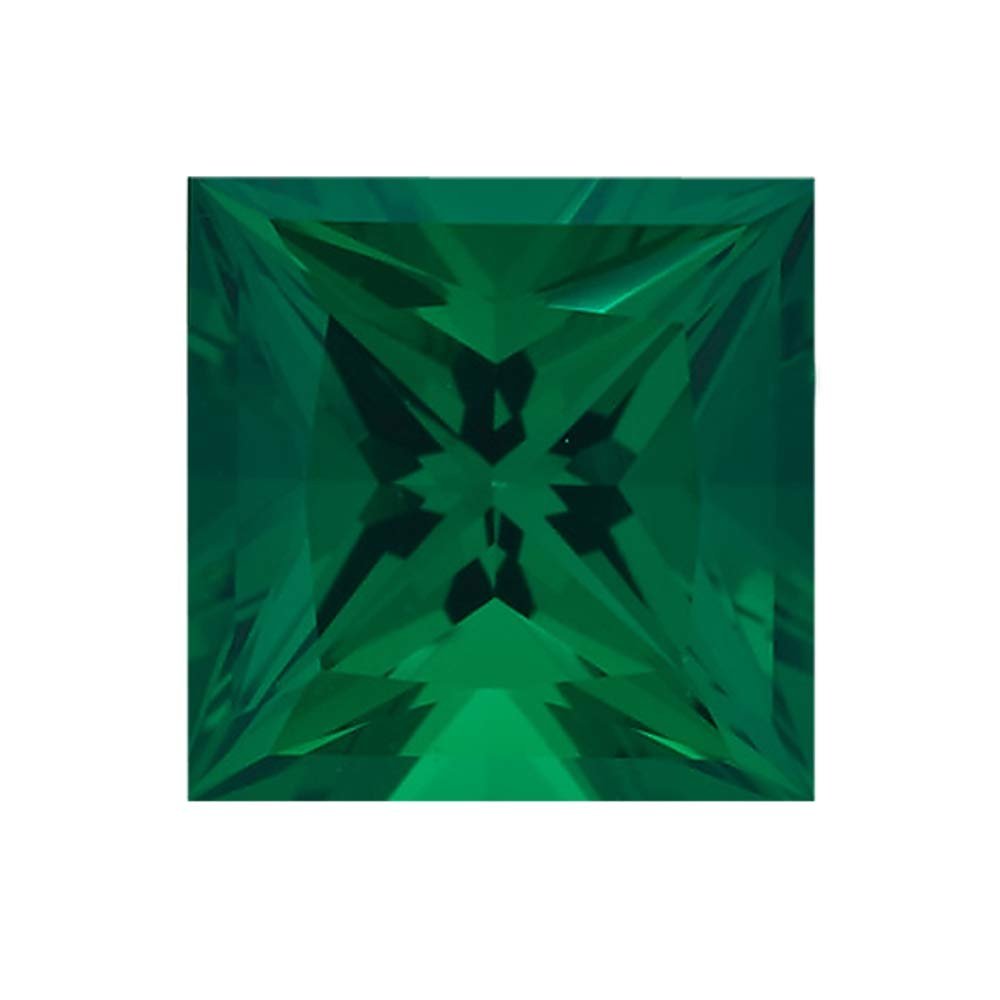 0.03-0.05 Cts of 2 mm AAA Square Princess Lab Created Emerald (1 pc) Loose Gemstone