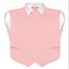 Vesuvio Napoli Men's Dress Vest & NeckTie Solid DUSTY PINK Color Neck Tie Set sz 4XL view 1