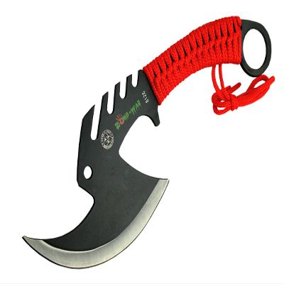 Lastworld 11.5" Zomb-War Tactical Axe Stainless Steel Red