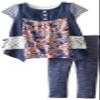 Bonnie Jean Girls' Toddler Chambray Mixed Print Legging Set, Blue, 2T view 1