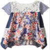 Bonnie Jean Girls' Toddler Chambray Mixed Print Legging Set, Blue, 2T view 2