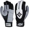 Black/White/Grey Adult Large Palmgard Shock Transfer Baseball/Softball Batting Gloves view 1