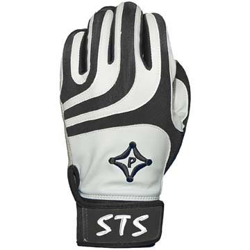 White/Black Youth Large Palmgard Shock Transfer Baseball/Softball Batting Gloves