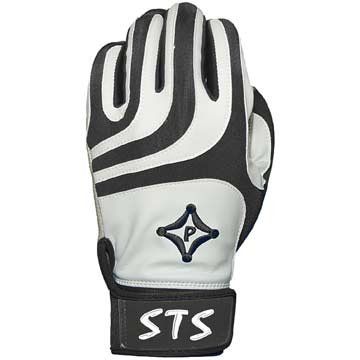 White/Black Adult XL Palmgard Shock Transfer Baseball/Softball Batting Gloves