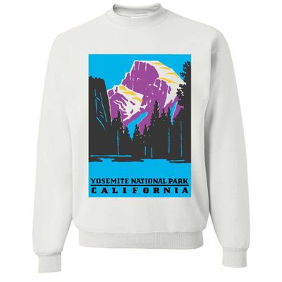 Yosemite National Park California Crewneck Sweatshirt - White X-Large
