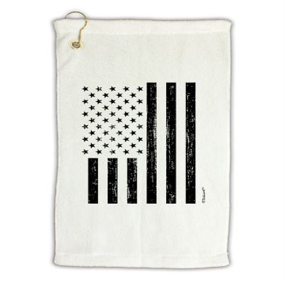 TOOLOUD Stamp Style American Flag - Distressed Micro Terry Gromet Golf Towel 16 x 25 inch
