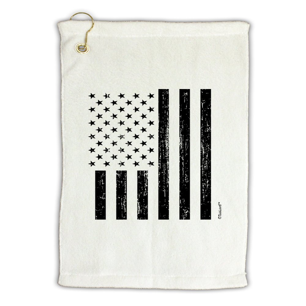 TOOLOUD Stamp Style American Flag - Distressed Micro Terry Gromet Golf Towel 16 x 25 inch
