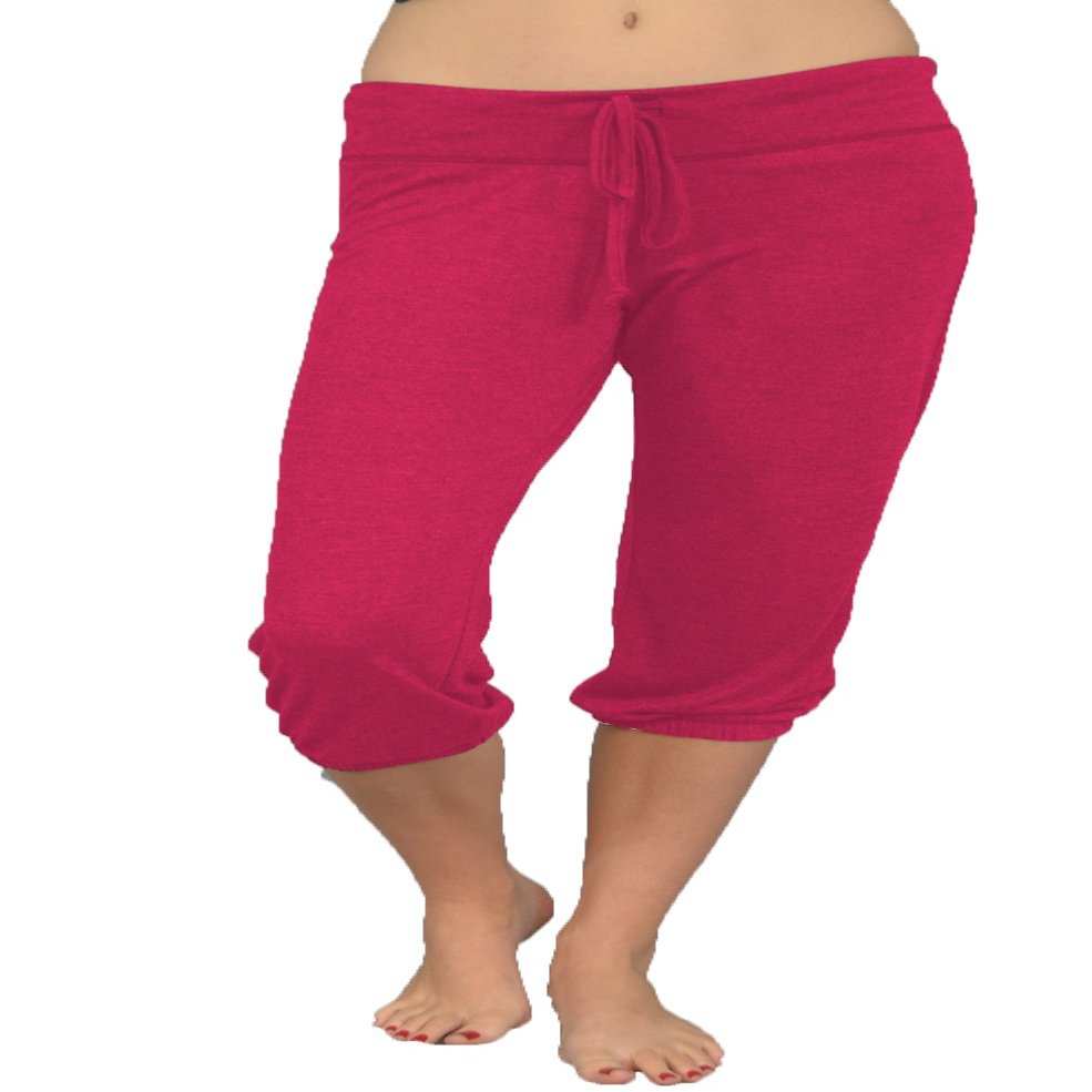 Monag Women's Crop Pants Large Heather Fuchsia