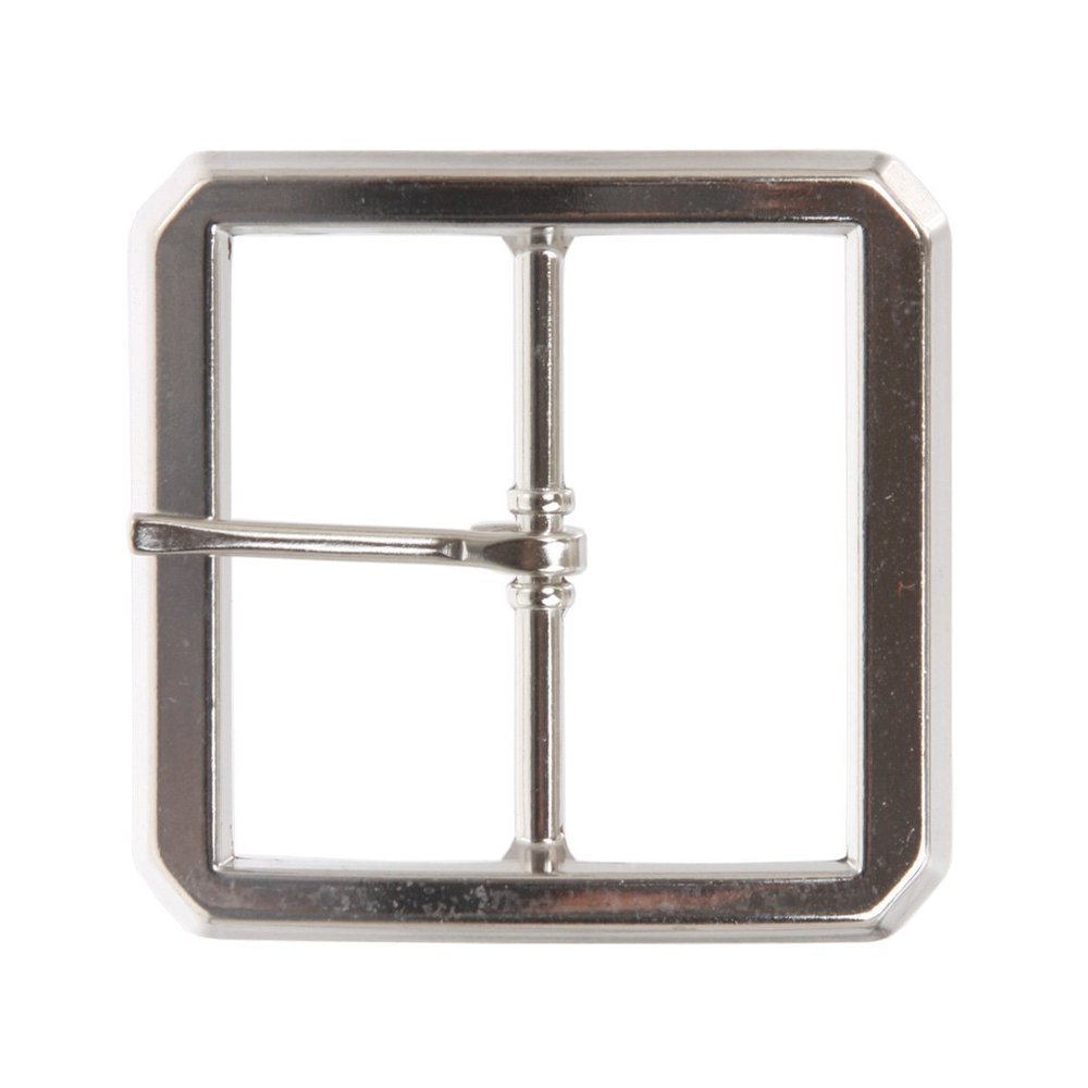 1 1/2" (38 mm) Single Prong Rectangular Belt Buckle Color: Silver