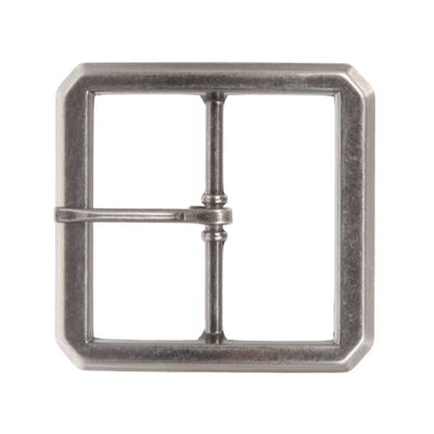 1 1/2" (38 mm) Single Prong Rectangular Belt Buckle Color: Antique Silver