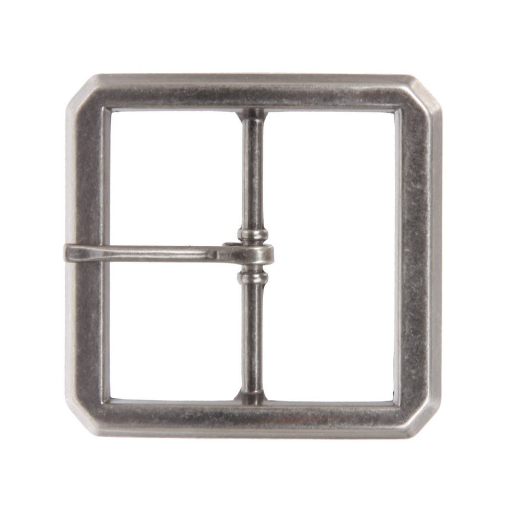 1 1/2" (38 mm) Single Prong Rectangular Belt Buckle Color: Antique Silver