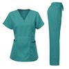 Dagacci Medical Uniform Women's Scrubs Set Stretch Contrast Pocket Teal Green S view 1