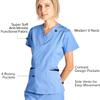 Dagacci Medical Uniform Women's Scrubs Set Stretch Contrast Pocket Teal Green S view 3