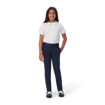 French Toast Girls' Skinny Fit Stretch Twill Pant, Navy, 10