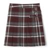 French Toast Girls' Adjustable Waist Plaid 2-Tab Scooter, Burgundy Plaid, 12 view 1