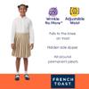 French Toast Girls' Adjustable Waist Mid Length Pleated Skirt, Khaki, 8 view 4