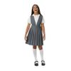 French Toast Girls' V-Neck Pleated Jumper, Heather Gray, 14