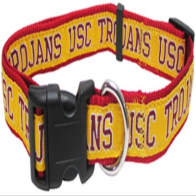 Pets First Collegiate PET Collar NEW VERSION USC Trojans Dog Collar, Size Medium. Best Sports Team Color for Dogs & Cats. A Shiny & Colorful Dog & Cat Collar Licensed by The NCAA