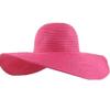 Wowlife Wide Brim Roll-up Big Beautiful Solid Color Floppy Hat (Hot Pink) view 1
