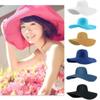 Wowlife Wide Brim Roll-up Big Beautiful Solid Color Floppy Hat (Hot Pink) view 2