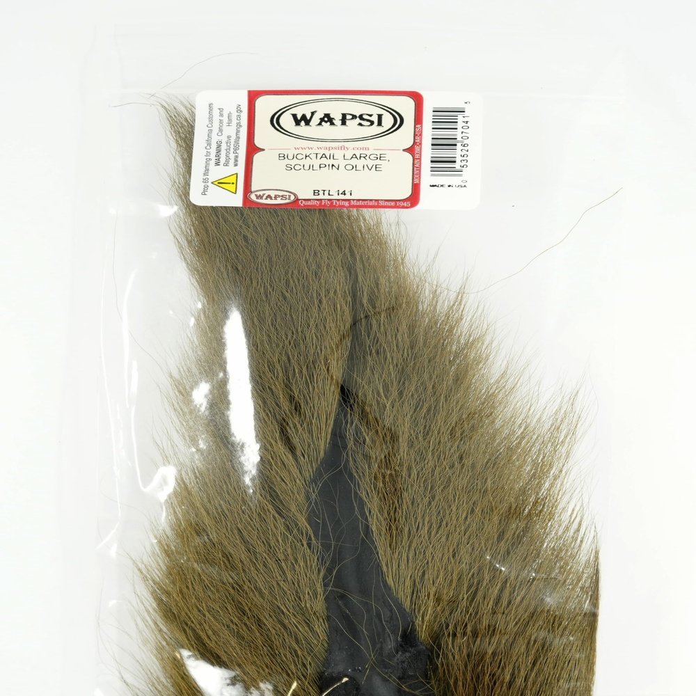 Wapsi Bucktail Large, Sculpin Olive Tying Material Streamers Decievers Saltwater Patterns