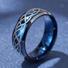 THREE KEYS JEWELRY Mens Charming Jewelry Laser Celtic Knot Tungsten 8mm Wedding Carbide Blue Ring Band for Men Engagement/Personlized Ring/Customized Ring 10.5 view 3