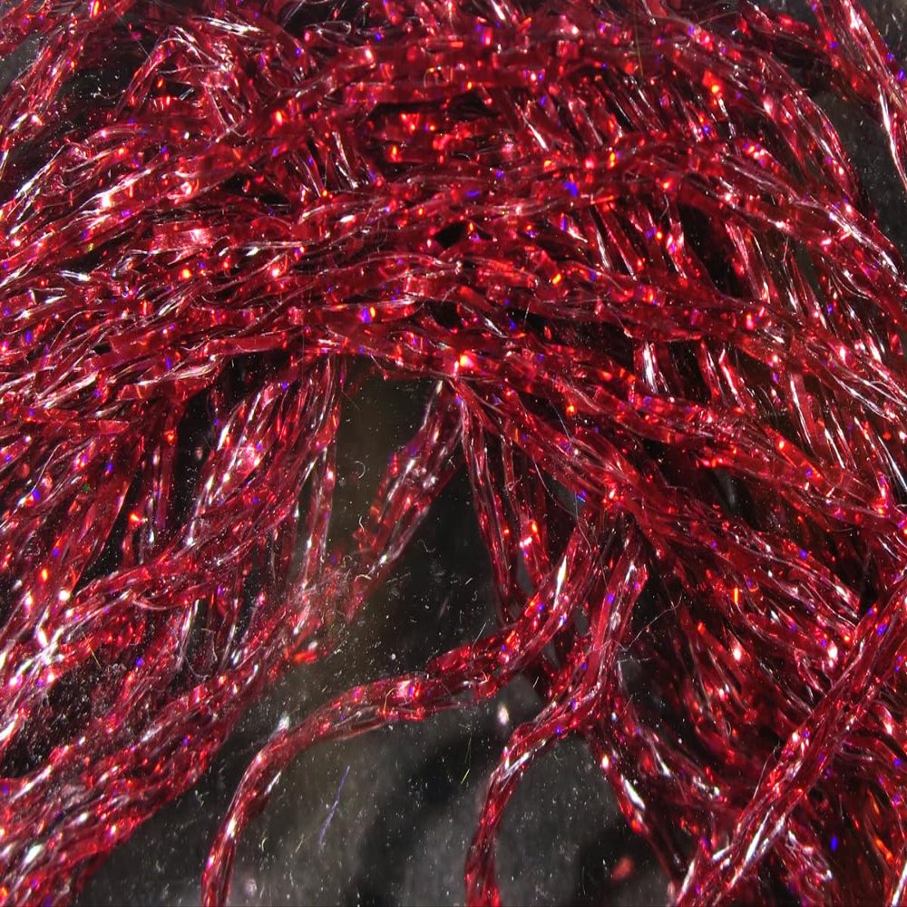 Hareline Fly Tying Holographic Diamond Braid - Holographic Red
