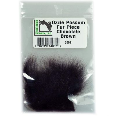 Hareline Fly Tying Ozzie Possum Fur Piece - Chocolate Brown