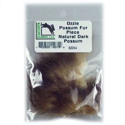 Hareline Fly Tying Ozzie Possum Fur Piece - Natural Dark Possum