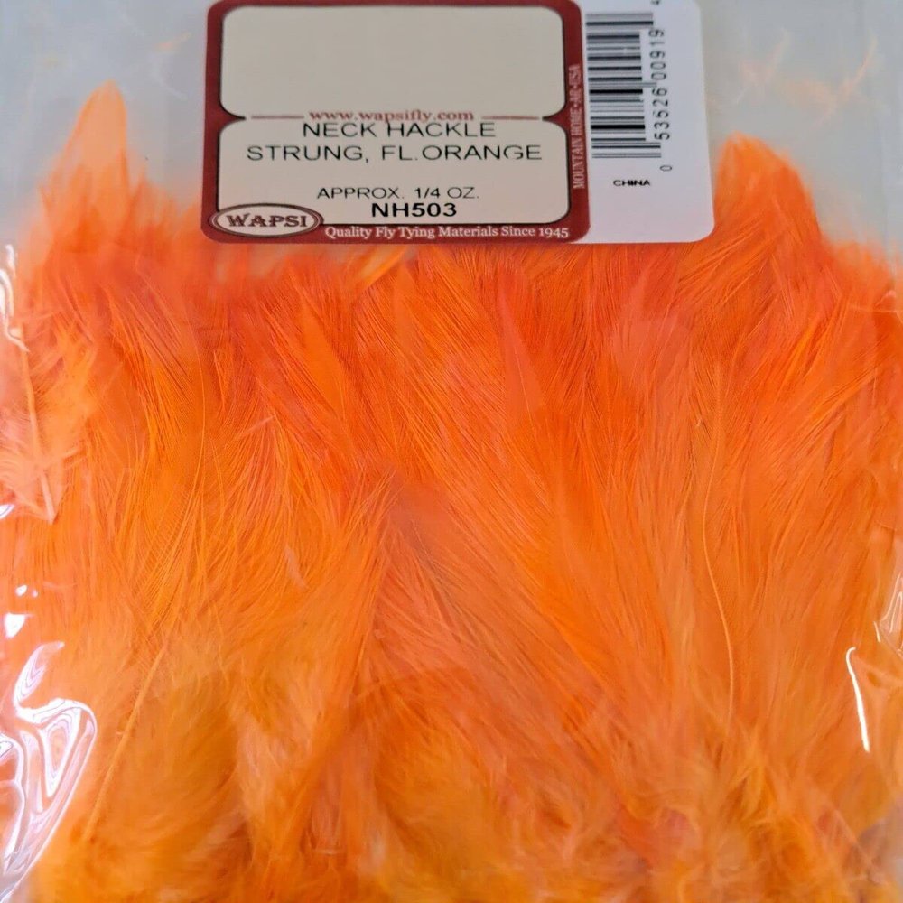 wapsi Strung Neck Hackle FL Orange