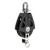 Lewmar 50mm Synchro Block Single Becket, 990 lb Working Load Limit, Accommodates 1/4" - 3/8 Lines, High-Density Free-Spin Bearing, Traveler Compatible - 29925004BK view 1
